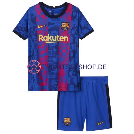 FC Barcelona 2021-2022 Kinder Trikotset Ausweich Kurzarm