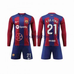 FC Barcelona Frenkie de Jong 21 2023-2024 Kinder Trikotset Heim Langarm