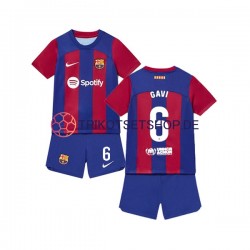 FC Barcelona Gavi 6 2023-2024 Kinder Trikotset Heim Kurzarm