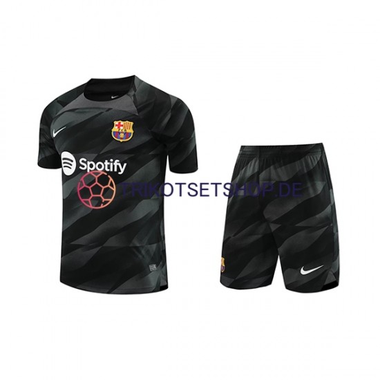FC Barcelona 2023-2024 Torwart Kinder Trikotset Auswärts Kurzarm