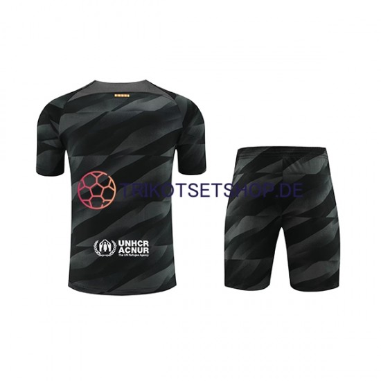 FC Barcelona 2023-2024 Torwart Kinder Trikotset Auswärts Kurzarm