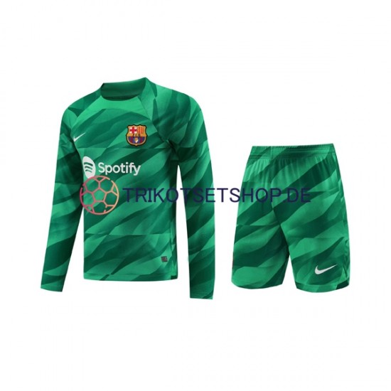 FC Barcelona 2023-2024 Torwart Kinder Trikotset Heim Langarm