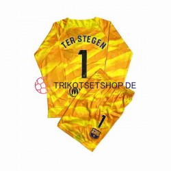 FC Barcelona Ter Stegen 1 2023-2024 Torwart Kinder Trikotset Viertes Langarm