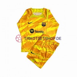 FC Barcelona Ter Stegen 1 2023-2024 Torwart Kinder Trikotset Viertes Langarm