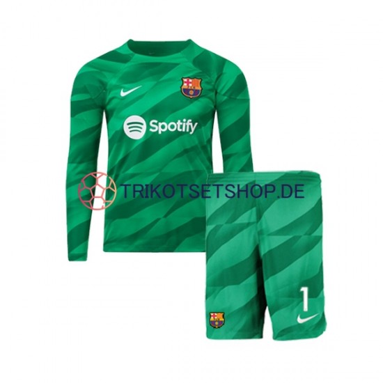 FC Barcelona Ter Stegen 1 2023-2024 Torwart Kinder Trikotset Heim Langarm