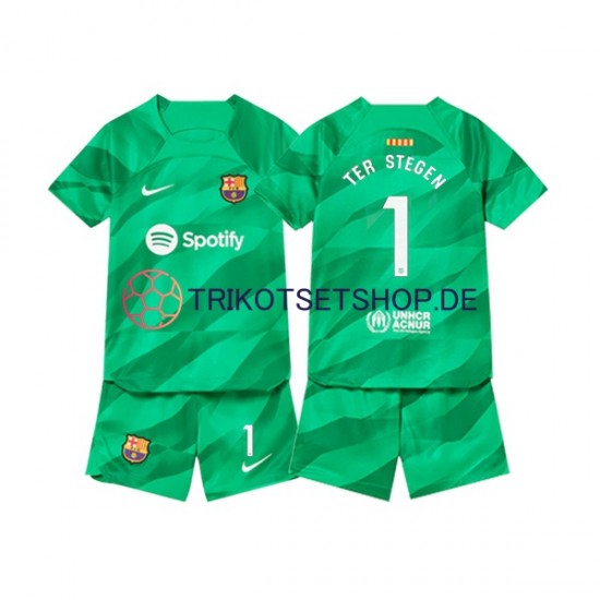 FC Barcelona Ter Stegen 1 2023-2024 Torwart Kinder Trikotset Heim Kurzarm