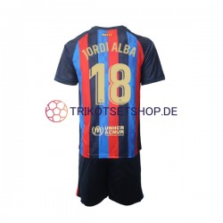 FC Barcelona Jordi Alba 18 2022-2023 Kinder Trikotset Heim Kurzarm
