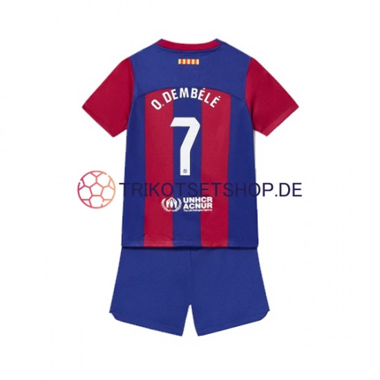 FC Barcelona Ousmane Dembele 7 2023-2024 Kinder Trikotset Heim Kurzarm