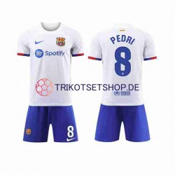 FC Barcelona Pedri 8 2023-2024 Kinder Trikotset Auswärts Kurzarm