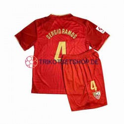 FC Sevilla Sergio Ramos 4 2023-2024 Kinder Trikotset Auswärts Kurzarm