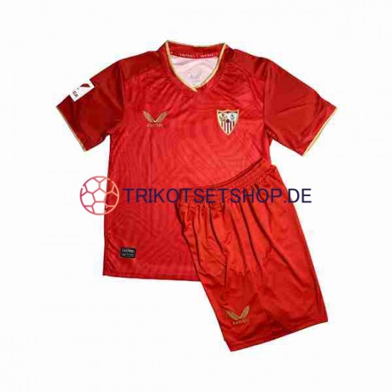 FC Sevilla Sergio Ramos 4 2023-2024 Kinder Trikotset Auswärts Kurzarm