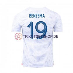Frankreich Benzema 19 World Cup 2022 Herren Trikot Auswärts Kurzarm