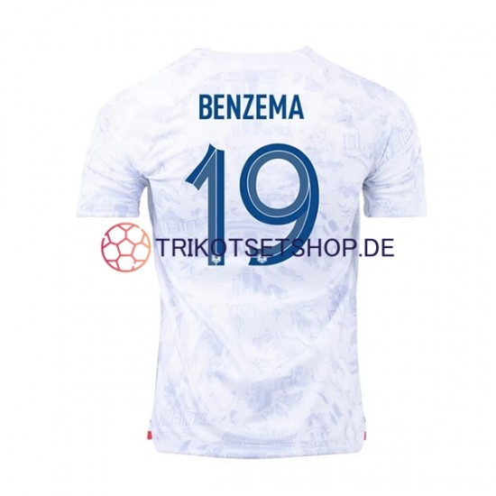 Frankreich Benzema 19 World Cup 2022 Herren Trikot Auswärts Kurzarm