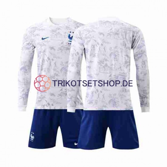 Frankreich World Cup 2022 Kinder Trikotset Auswärts Langarm