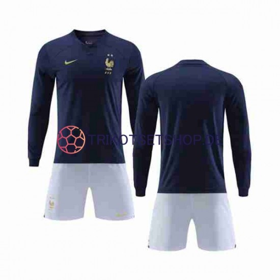 Frankreich World Cup 2022 Kinder Trikotset Heim Langarm