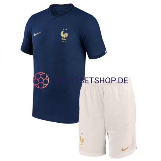 Frankreich World Cup 2022 Kinder Trikotset Heim Kurzarm