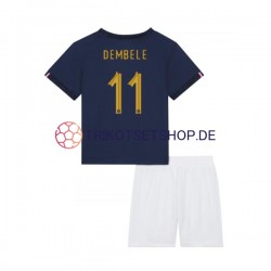 Frankreich Dembele 11 World Cup 2022 Kinder Trikotset Heim Kurzarm