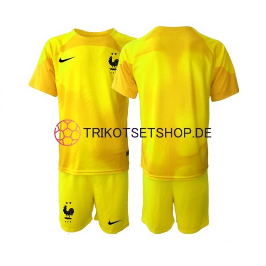 Frankreich World Cup 2022 Torwart Kinder Trikotset Ausweich Kurzarm