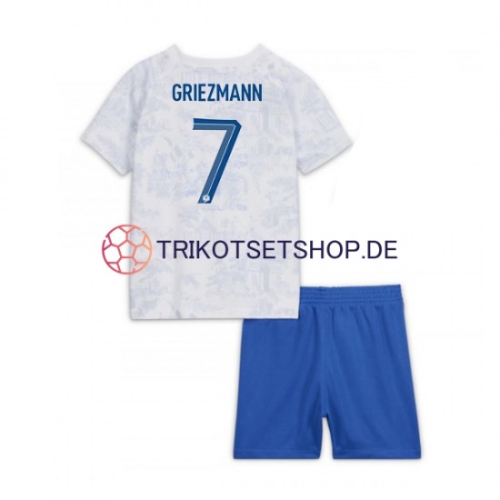 Frankreich Griezmann 7 World Cup 2022 Kinder Trikotset Auswärts Kurzarm