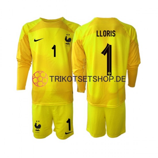 Frankreich Hugo Lloris 1 World Cup 2022 Torwart Kinder Trikotset Ausweich Langarm