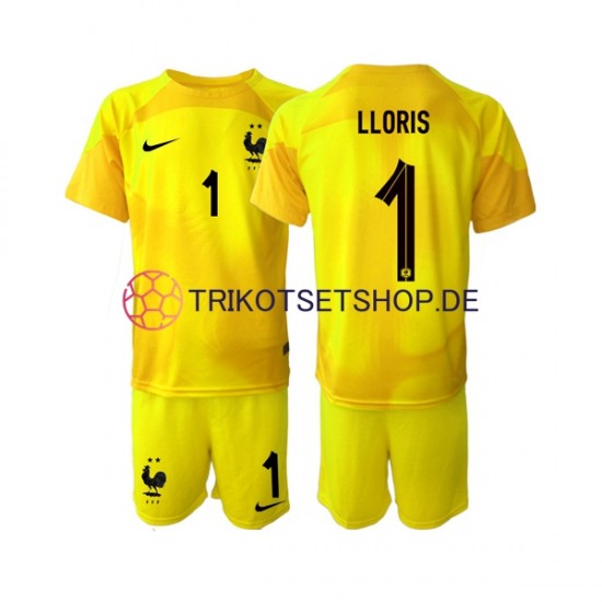 Frankreich Hugo Lloris 1 World Cup 2022 Torwart Kinder Trikotset Ausweich Kurzarm