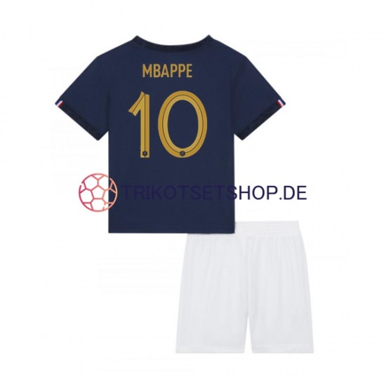 Frankreich Mbappé 10 World Cup 2022 Kinder Trikotset Heim Kurzarm