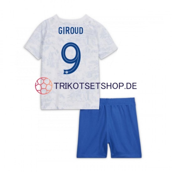 Frankreich Olivier Giroud 9 World Cup 2022 Kinder Trikotset Auswärts Kurzarm