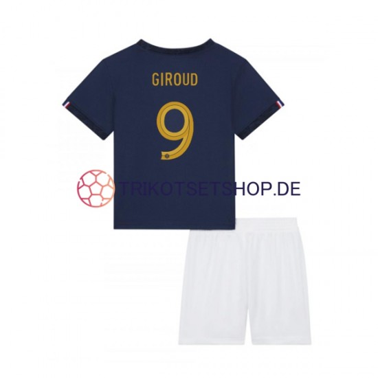 Frankreich Olivier Giroud 9 World Cup 2022 Kinder Trikotset Heim Kurzarm