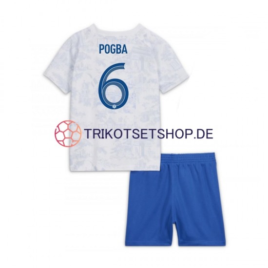 Frankreich Pogba 6 World Cup 2022 Kinder Trikotset Auswärts Kurzarm