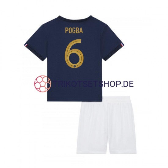 Frankreich Pogba 6 World Cup 2022 Kinder Trikotset Heim Kurzarm