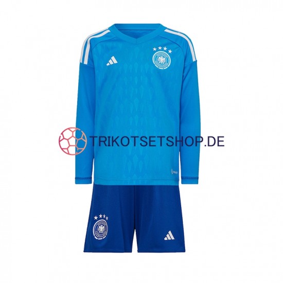 Deutschland World Cup 2022 Torwart Kinder Trikotset Heim Langarm