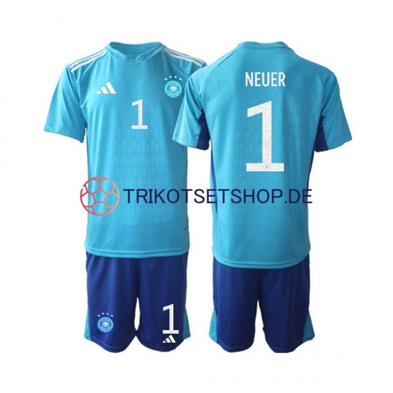 Deutschland Manuel Neuer 1 World Cup 2022 Torwart Kinder Trikotset Heim Kurzarm