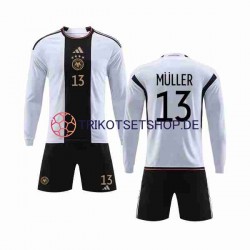 Deutschland MULLER 13 World Cup 2022 Kinder Trikotset Heim Langarm