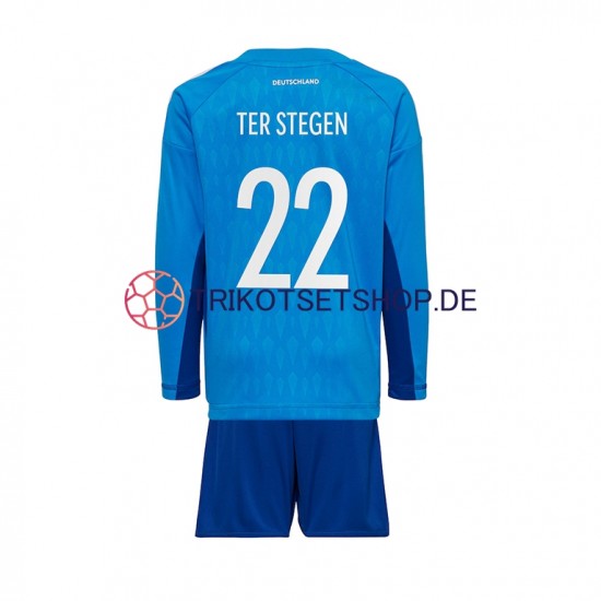 Deutschland ter Stegen 22 World Cup 2022 Torwart Kinder Trikotset Heim Langarm