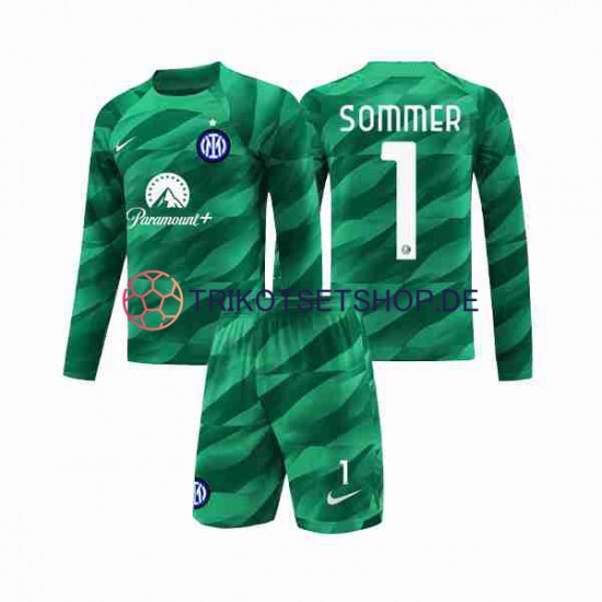 Inter Mailand Sommer 1 2023-2024 Torwart Kinder Trikotset Auswärts Langarm