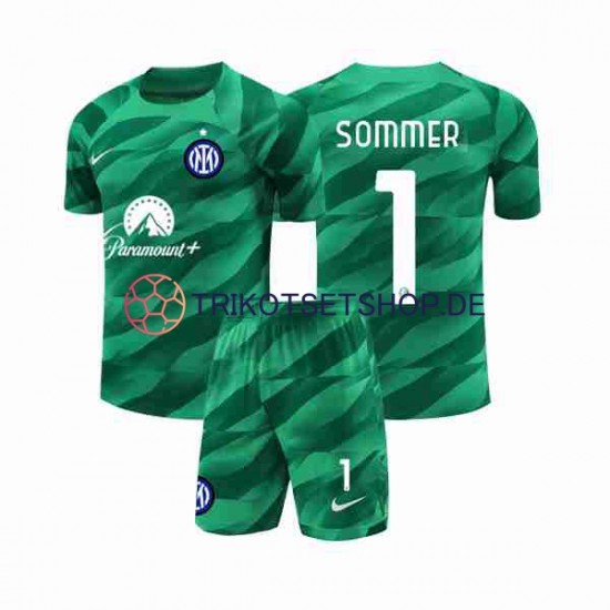 Inter Mailand Sommer 1 2023-2024 Torwart Kinder Trikotset Auswärts Kurzarm