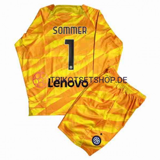 Inter Mailand Sommer 1 2023-2024 Torwart Kinder Trikotset Heim Langarm
