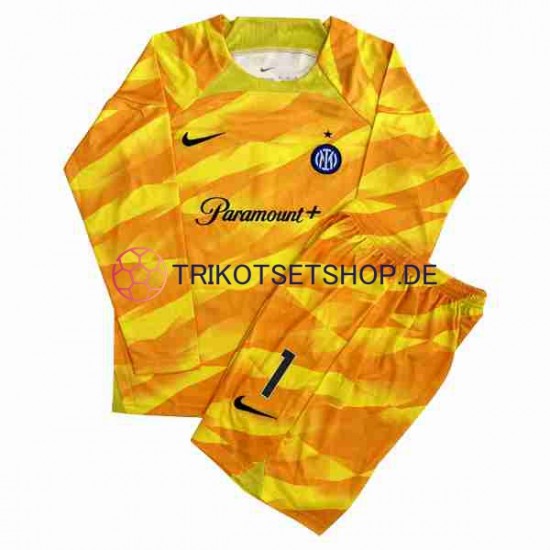 Inter Mailand Sommer 1 2023-2024 Torwart Kinder Trikotset Heim Langarm