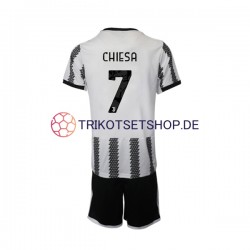 Juventus Turin Chiesa 7 2022-2023 Kinder Trikotset Heim Kurzarm