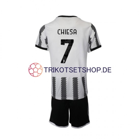 Juventus Turin Chiesa 7 2022-2023 Kinder Trikotset Heim Kurzarm