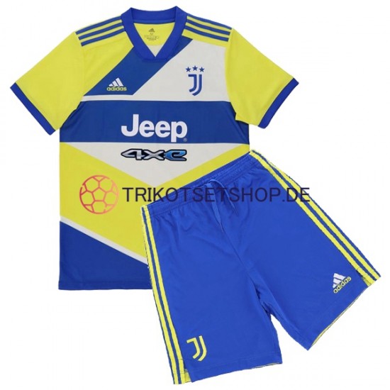 Juventus Turin 2021-2022 Kinder Trikotset Ausweich Kurzarm