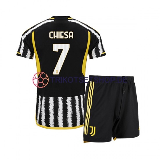 Juventus Turin Federico Chiesa 7 2023-2024 Kinder Trikotset Heim Kurzarm