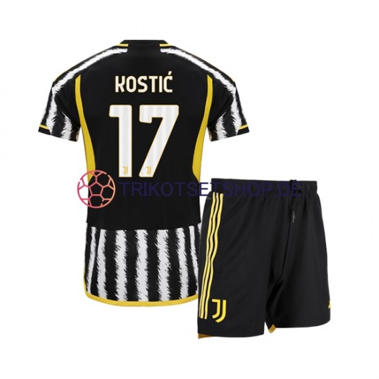Juventus Turin Filip Kostic 17 2023-2024 Kinder Trikotset Heim Kurzarm