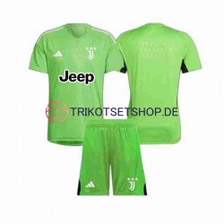 Juventus Turin 2023-2024 Torwart Kinder Trikotset Ausweich Kurzarm