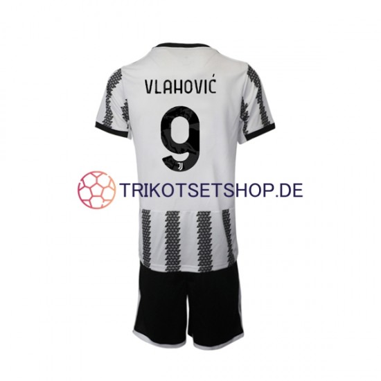 Juventus Turin Vlahovic 9 2022-2023 Kinder Trikotset Heim Kurzarm