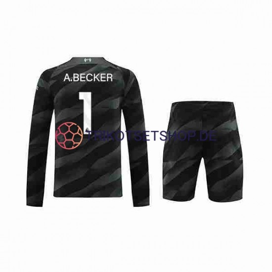 Liverpool A.Becker 1 2023-2024 Torwart Kinder Trikotset Auswärts Langarm