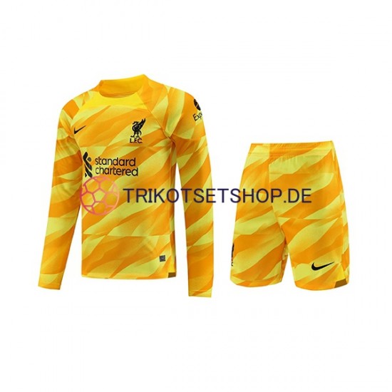 Liverpool 2023-2024 Torwart Kinder Trikotset Ausweich Langarm