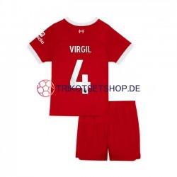 Liverpool Virgil van Dijk 4 2023-2024 Kinder Trikotset Heim Kurzarm