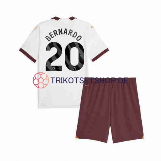 Manchester City Bernardo Silva 20 2023-2024 Kinder Trikotset Auswärts Kurzarm