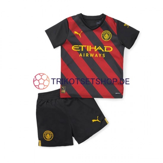 Manchester City 2022-2023 Kinder Trikotset Auswärts Kurzarm
